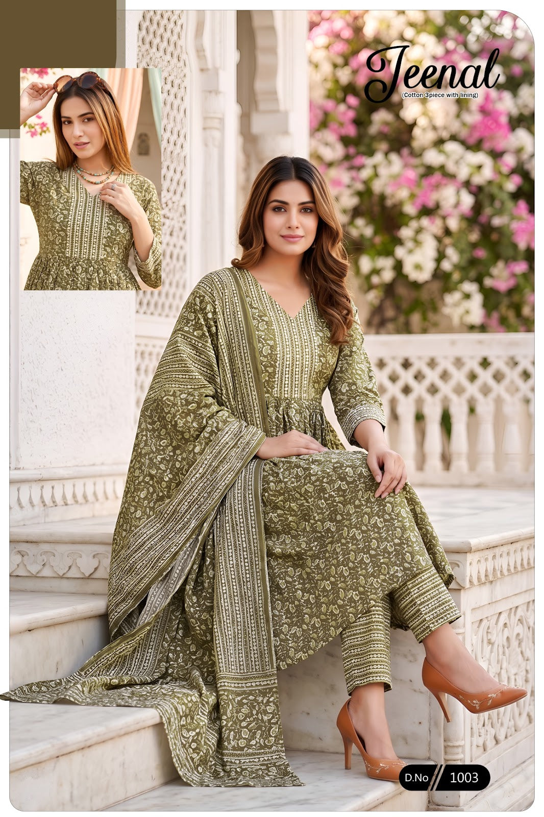 Jeenal Majisa Cotton Readymade Anarkali Suits Supplier India