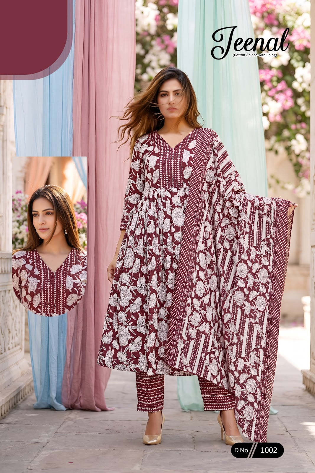 Jeenal Majisa Cotton Readymade Anarkali Suits Supplier India