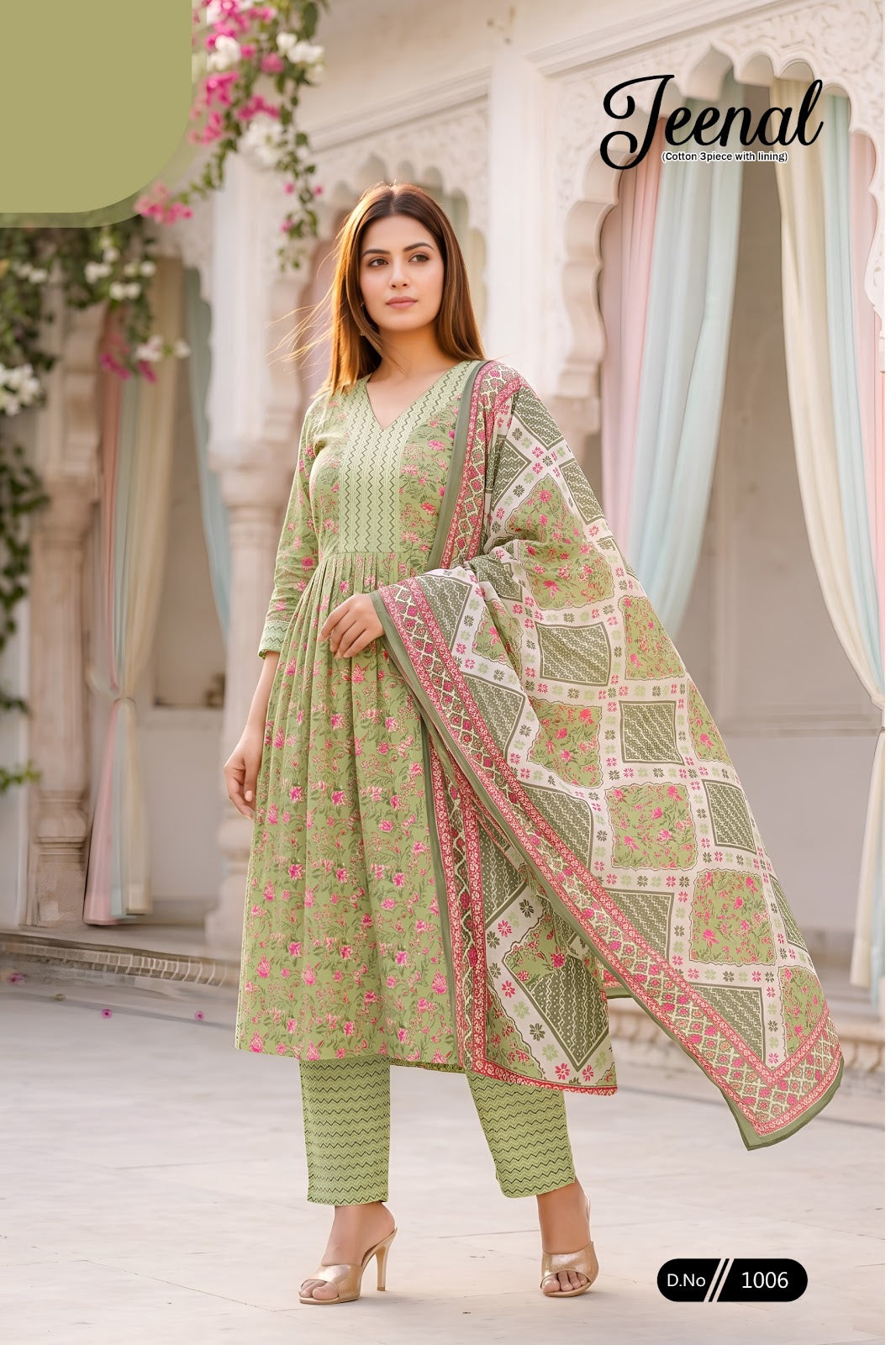 Jeenal Majisa Cotton Readymade Anarkali Suits Supplier India