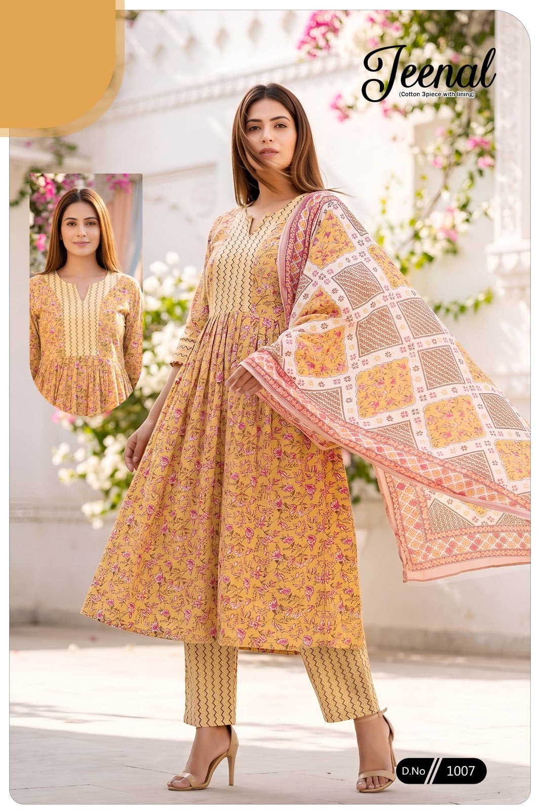 Jeenal Majisa Cotton Readymade Anarkali Suits Supplier India