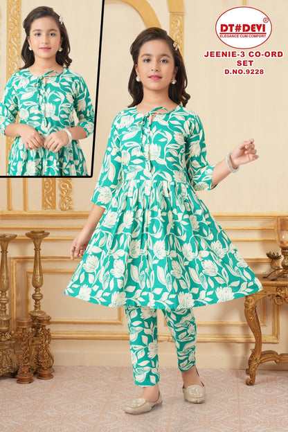 Jeenie 3 Dn 9228 Dt Devi Liva Rayon Girls Co Ord Set Wholesaler India