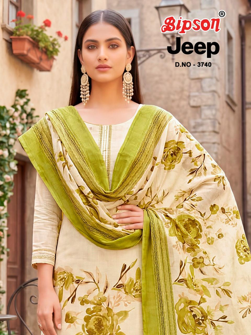 Jeep Wranglar 3740-3745 Bipson Prints Roman Silk Pant Style Suits Wholesaler Ahmedabad