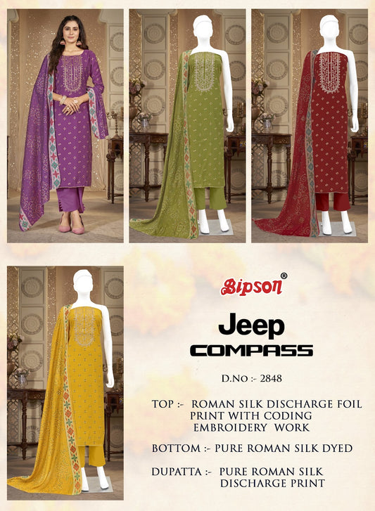 Jeep Compass 2848 Bipson Prints Roman Silk Pant Style Suits Exporter Gujarat