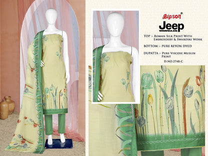 Jeep Wranglar 2748 Bipson Prints Roman Silk Pant Style Suits Exporter