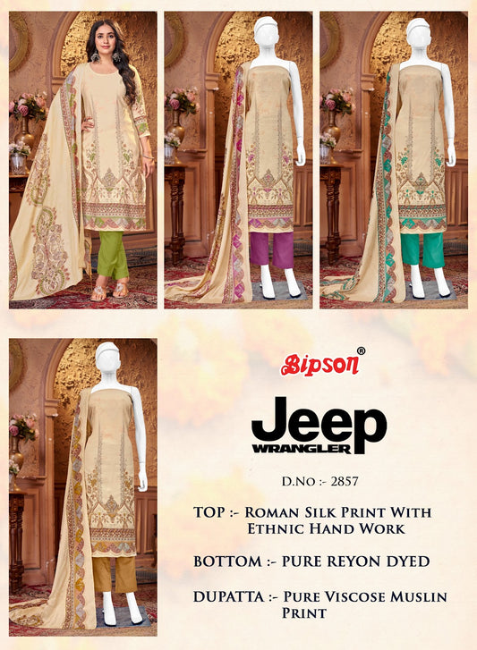 Jeep Wranglar 2857 Bipson Prints Roman Silk Pant Style Suits Supplier