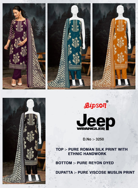 Jeep Wranglar 3250 Bipson Prints Roman Silk Pant Style Suits Supplier Ahmedabad