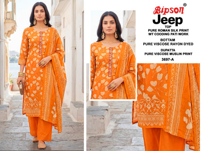 Jeep Wranglar 3697 Bipson Prints Roman Silk Pant Style Suits Wholesale Price