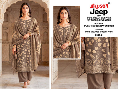 Jeep Wranglar 3697 Bipson Prints Roman Silk Pant Style Suits Wholesale Price