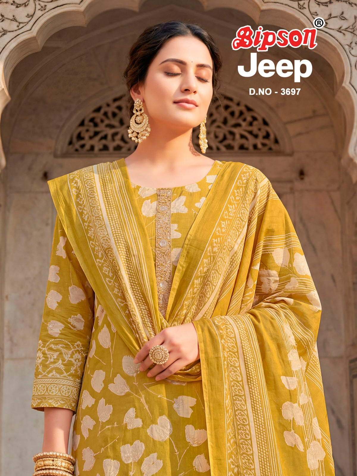 Jeep Wranglar 3697 Bipson Prints Roman Silk Pant Style Suits Wholesale Price