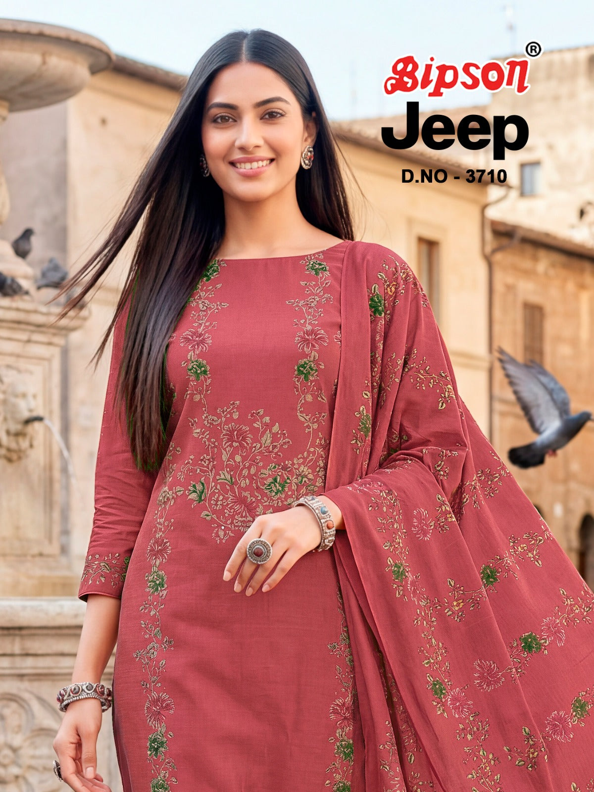 Jeep Wranglar 3710 Bipson Prints Roman Silk Pant Style Suits Wholesale