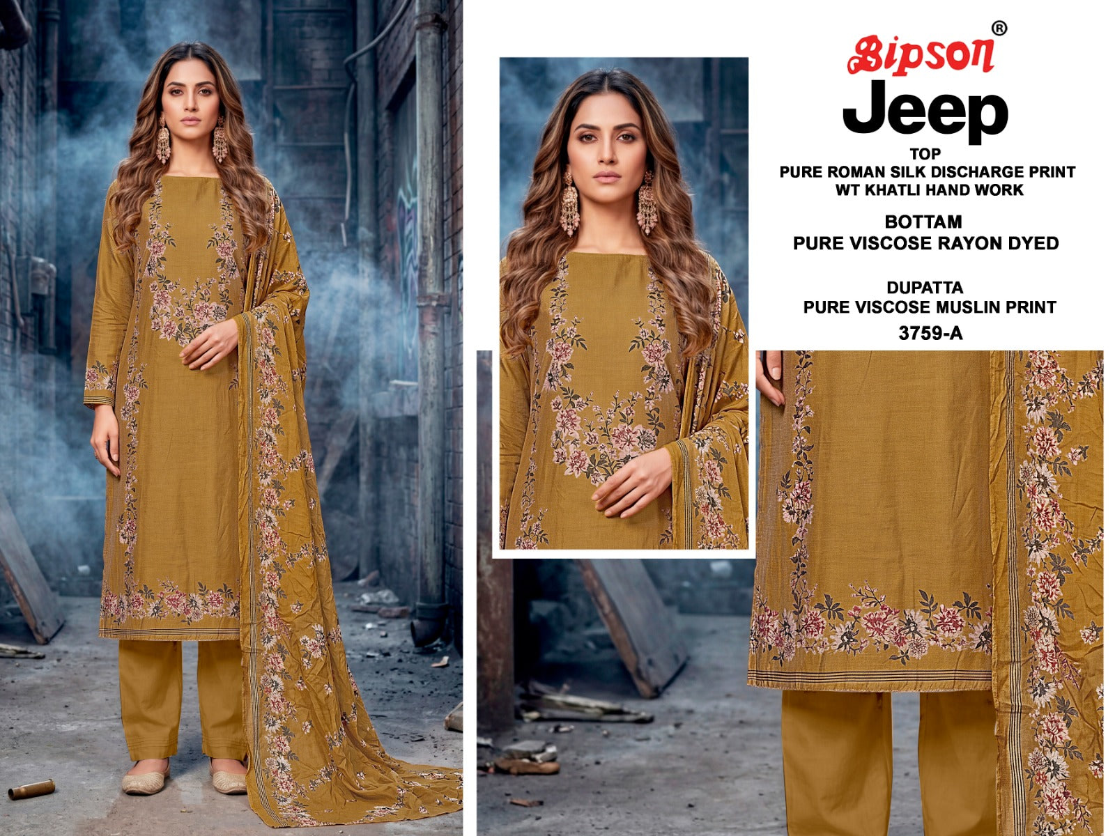 Jeep Wranglar 3759 Bipson Prints Roman Silk Pant Style Suits Supplier India