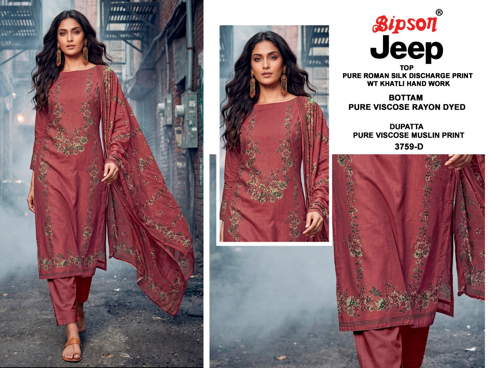 Jeep Wranglar 3759 Bipson Prints Roman Silk Pant Style Suits Supplier India