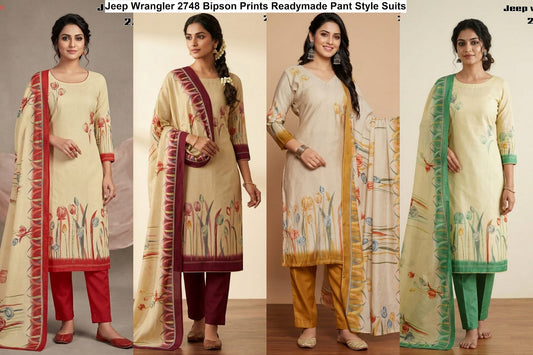 Jeep Wrangler 2748 Bipson Prints Roman Silk Readymade Pant Style Suits Exporter Gujarat