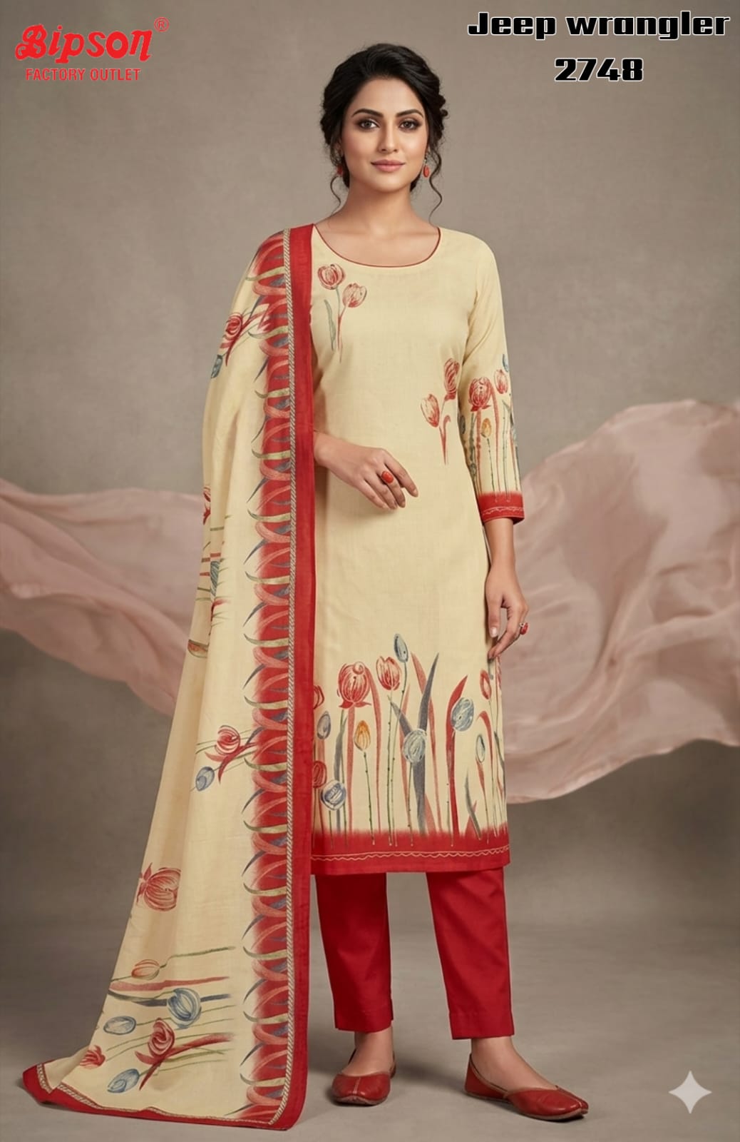 Jeep Wrangler 2748 Bipson Prints Roman Silk Readymade Pant Style Suits Exporter Gujarat