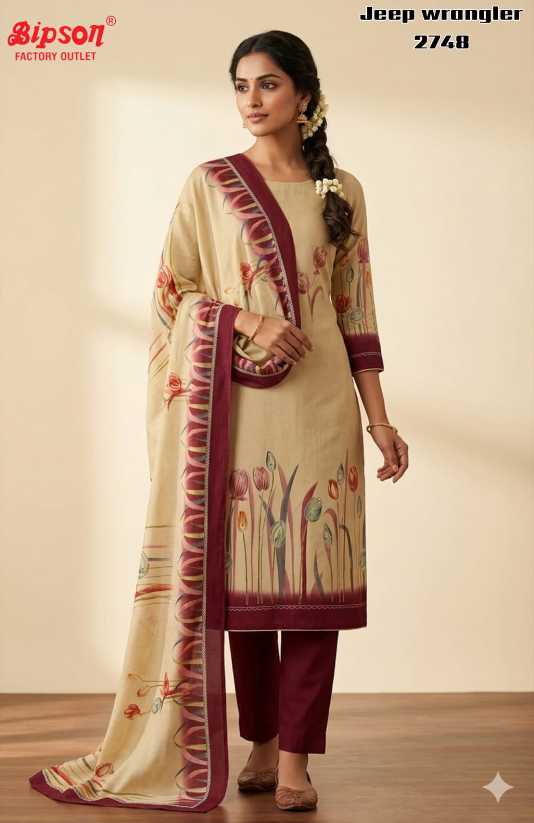 Jeep Wrangler 2748 Bipson Prints Roman Silk Readymade Pant Style Suits Exporter Gujarat
