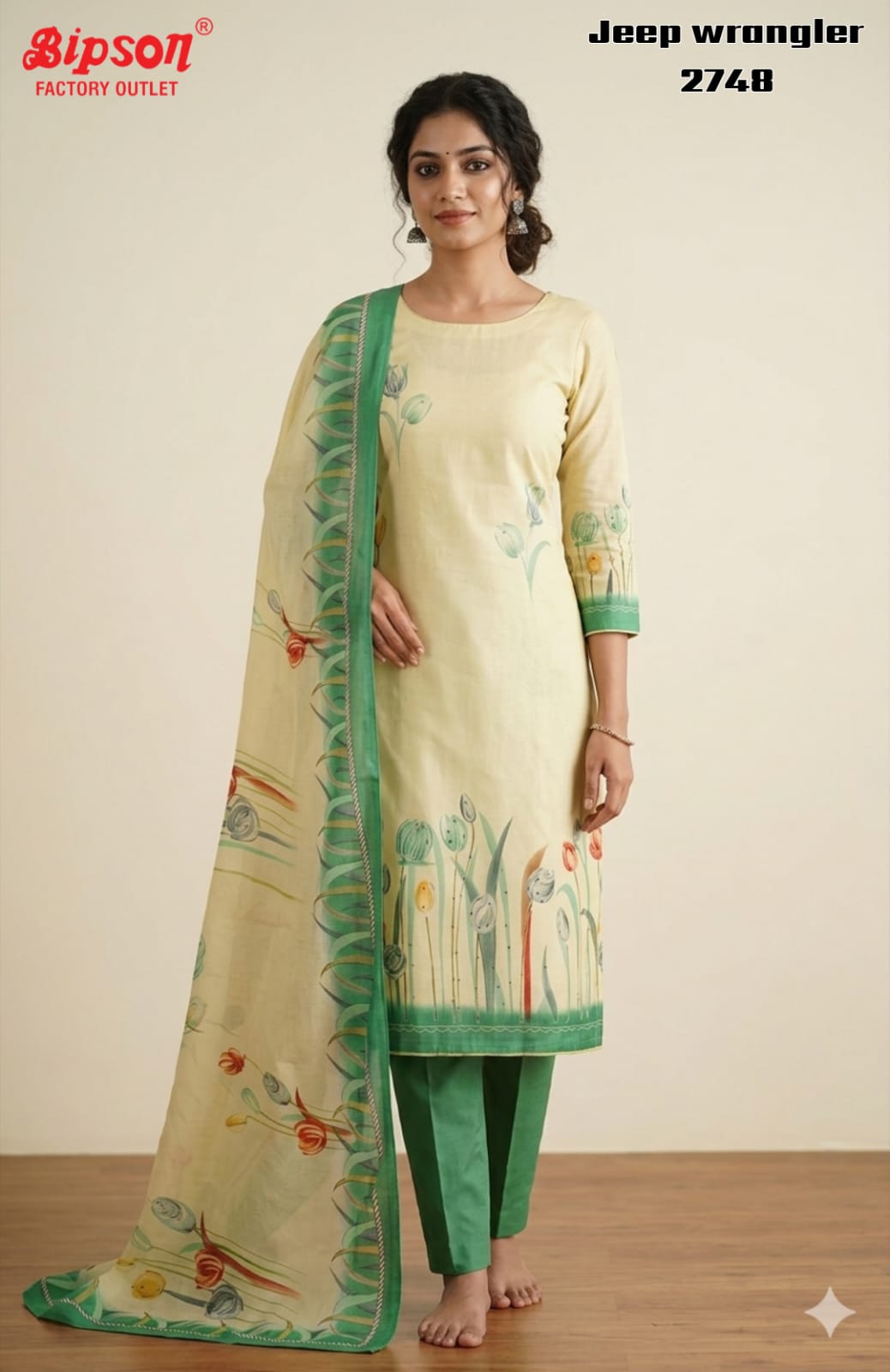 Jeep Wrangler 2748 Bipson Prints Roman Silk Readymade Pant Style Suits Exporter Gujarat