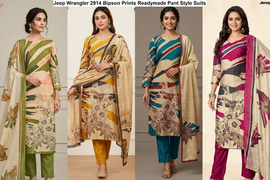 Jeep Wrangler 2914 Bipson Prints Roman Silk Readymade Pant Style Suits Supplier Gujarat
