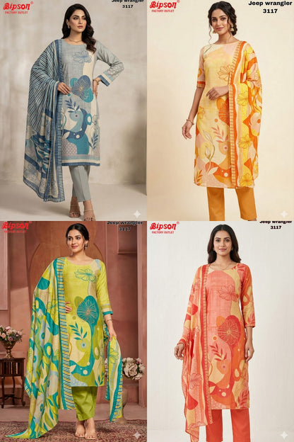 Jeep Wrangler 3117 Bipson Prints Roman Silk Readymade Pant Style Suits Exporter India