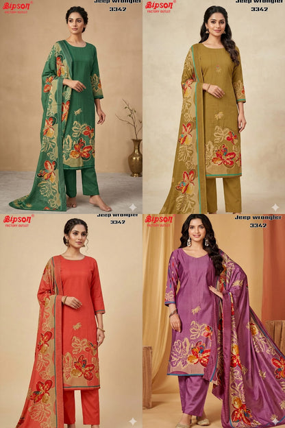 Jeep Wrangler 3342 Bipson Prints Roman Silk Readymade Pant Style Suits Manufacturer Gujarat