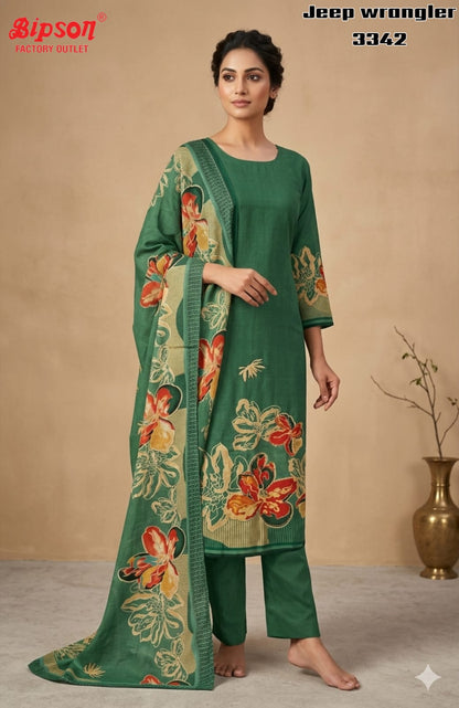 Jeep Wrangler 3342 Bipson Prints Roman Silk Readymade Pant Style Suits Manufacturer Gujarat