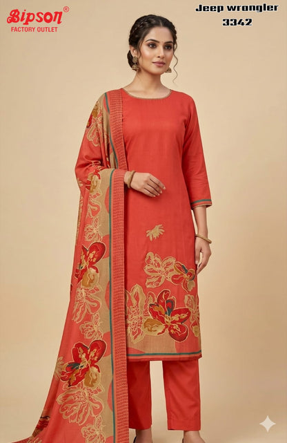 Jeep Wrangler 3342 Bipson Prints Roman Silk Readymade Pant Style Suits Manufacturer Gujarat