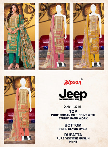 Jeep Wrangler 3345 Bipson Prints Roman Silk Pant Style Suits Supplier