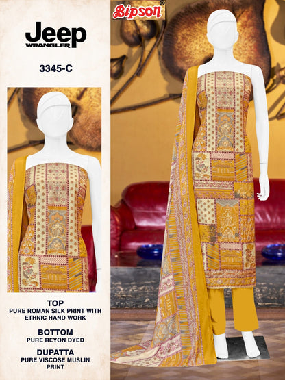 Jeep Wrangler 3345 Bipson Prints Roman Silk Pant Style Suits Supplier