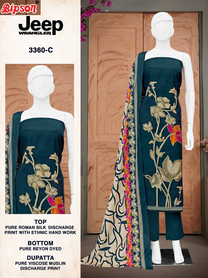 Jeep Wrangler 3360 Bipson Prints Roman Silk Pant Style Suits Manufacturer Gujarat