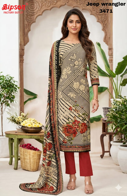 Jeep Wrangler 3471 Bipson Prints Roman Silk Readymade Pant Style Suits Wholesaler India