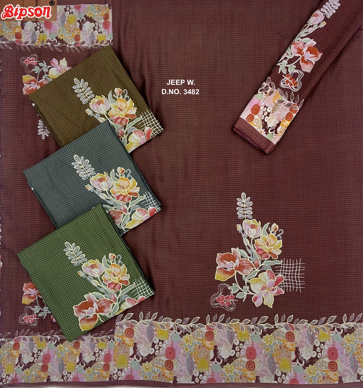 Jeep Wrangler 3482 Bipson Prints Roman Silk Pant Style Suits Supplier Gujarat