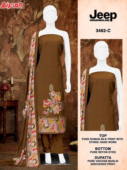 Jeep Wrangler 3482 Bipson Prints Roman Silk Pant Style Suits Supplier Gujarat