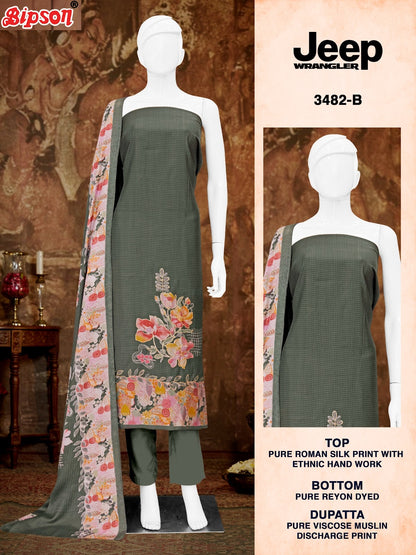 Jeep Wrangler 3482 Bipson Prints Roman Silk Pant Style Suits Supplier Gujarat
