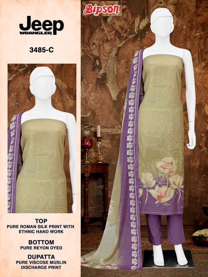 Jeep Wrangler 3485 Bipson Prints Roman Silk Pant Style Suits Exporter