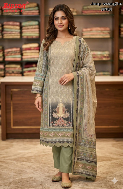 Jeep Wrangler 3498 Bipson Prints Roman Silk Readymade Pant Style Suits Supplier Ahmedabad