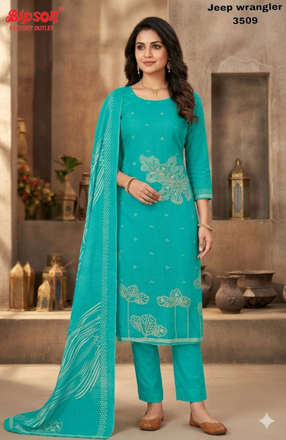 Jeep Wrangler 3509 Bipson Prints Roman Silk Readymade Pant Style Suits Wholesale Price