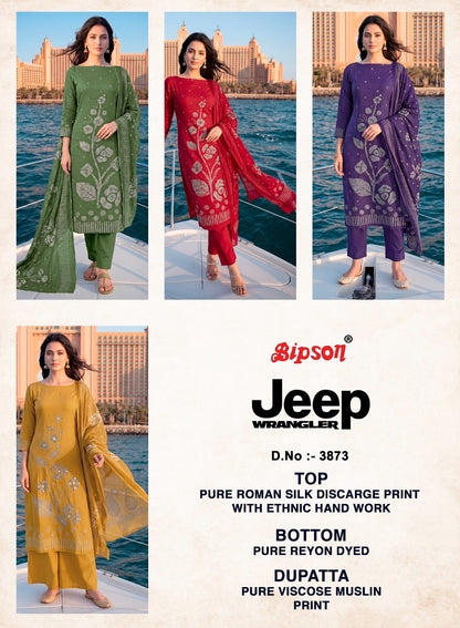 Jeep Wrangler 3873 Bipson Prints Roman Silk Pant Style Suits Supplier Gujarat