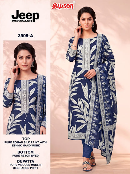 Jeep Wrangler 3908 Bipson Prints Roman Silk Pant Style Suits Manufacturer Gujarat