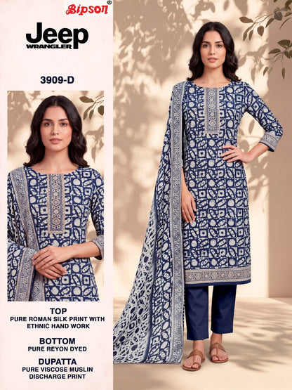 Jeep Wrangler 3909 Bipson Prints Roman Silk Pant Style Suits Wholesale Price