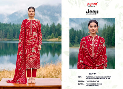 Jeep Wrangler 3920 Bipson Prints Roman Silk Pant Style Suits Wholesaler India