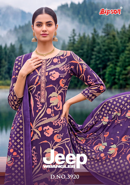 Jeep Wrangler 3920 Bipson Prints Roman Silk Pant Style Suits Wholesaler India