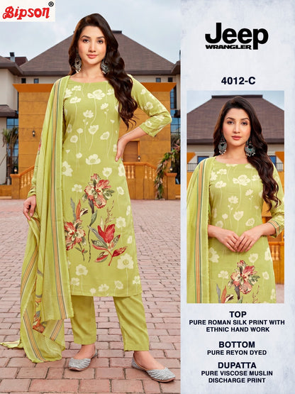 Jeep Wrangler 4012 Bipson Prints Roman Silk Pant Style Suits Supplier India