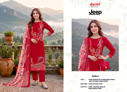 Jeep Wrangler 4046 Bipson Prints Roman Silk Pant Style Suits Manufacturer Gujarat