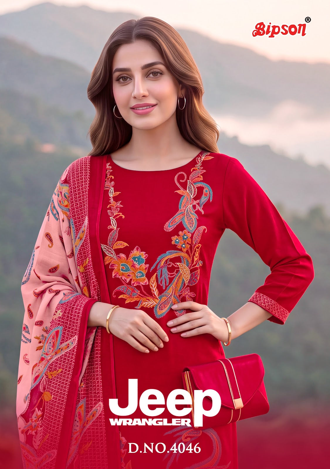 Jeep Wrangler 4046 Bipson Prints Roman Silk Pant Style Suits Manufacturer Gujarat