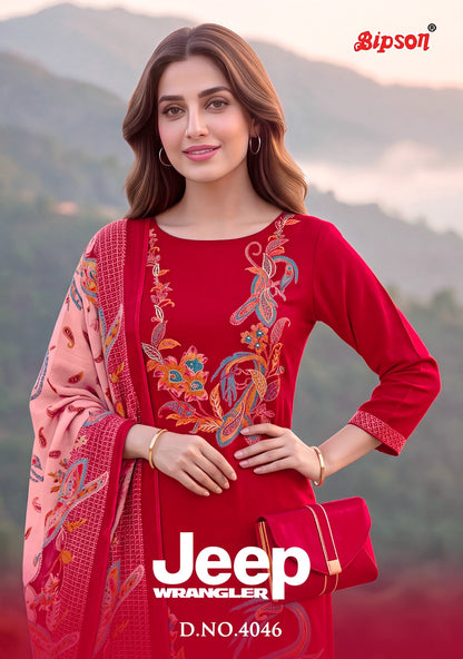Jeep Wrangler 4046 Bipson Prints Roman Silk Pant Style Suits Manufacturer Gujarat