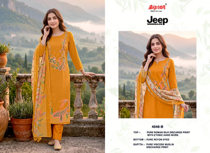 Jeep Wrangler 4046 Bipson Prints Roman Silk Pant Style Suits Manufacturer Gujarat