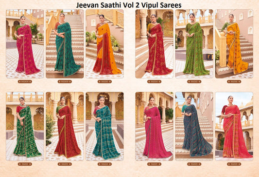Jeevan Saathi Vol 2 Vipul Chiffon Sarees Wholesale