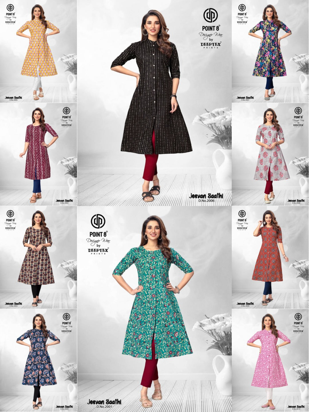 Jeevan Sathi Vol 2 Deeptex Prints Cotton A-Line Kurti Manufacturer India