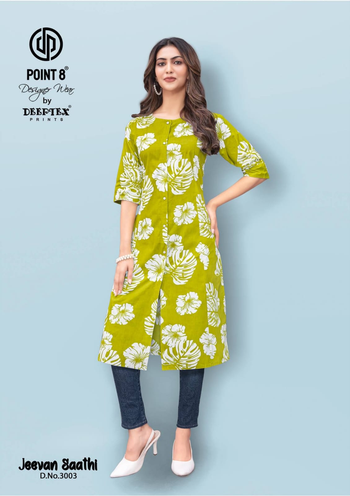 Jeevan Sathi Vol 3 Deeptex Prints Cotton A-Line Kurti Wholesaler
