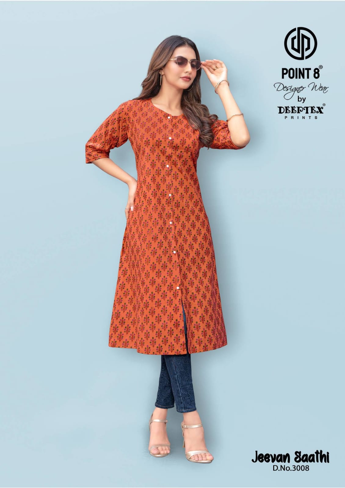 Jeevan Sathi Vol 3 Deeptex Prints Cotton A-Line Kurti Wholesaler