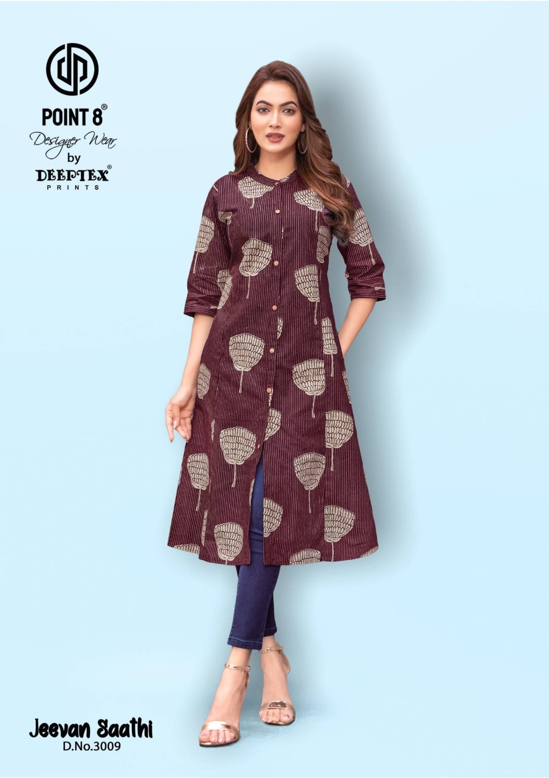 Jeevan Sathi Vol 3 Deeptex Prints Cotton A-Line Kurti Wholesaler